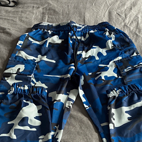 Blue camouflage cargo - blue,